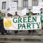 With the Seattle Greens @ Occupy the Capitol, Olympia, WA. 11/28/2011. Photo by a volunteer for Joe Szwaja.