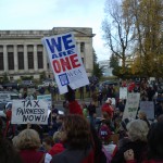 Teachers with Occupy on the Steps of the Capitol, Olympia, WA. 11/28/2011. Photo by William Bass.