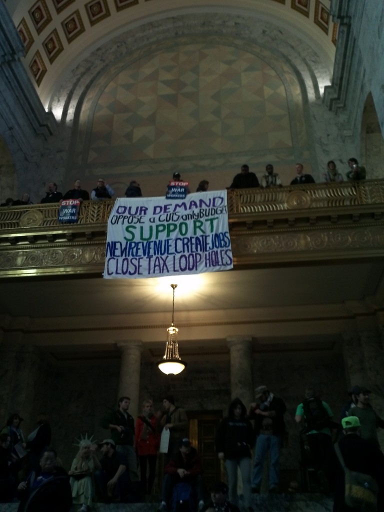 Occupying the Rotunda, Olympia, WA. 11/28/2011. Photo by William Bass.
