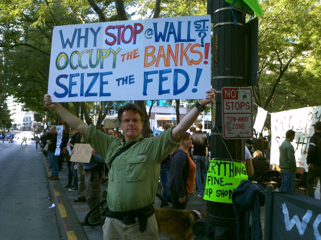 William Bass at Occupy Seattle Rally before the March, October 8, 2011. Photo by Syd Fredrickson.
