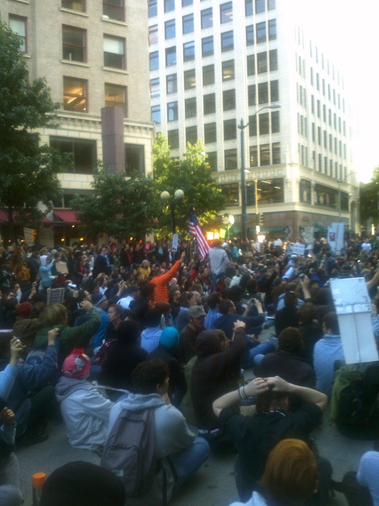 Occupy Seattle, Occupy Earth! The Big March, October 15, 2011. Photo by William Bass.