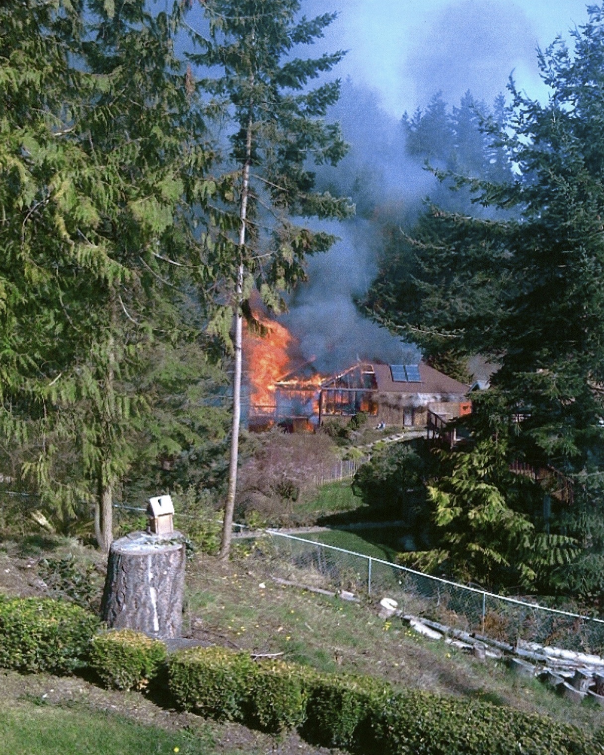 Fire! Our house in flames, Edmonds, WA. Saturday 20 March 2010. Photo by Unknown.