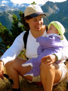 Kristina & Baby Talia, Deer Park Trails, Olympic National Park, Labor Day Weekend, Summer 2002.
