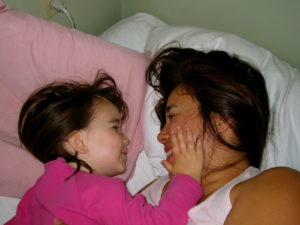 Talia with her Mom, June or July 2005.